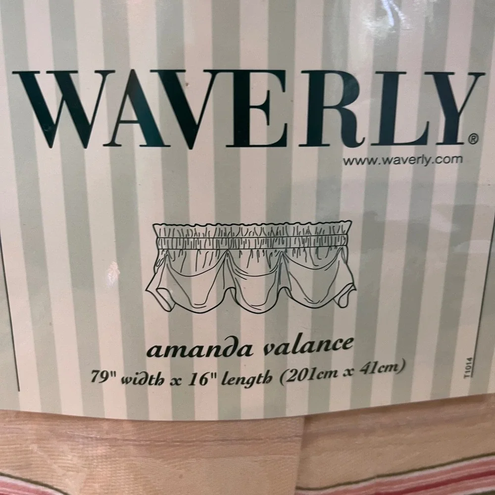 Vtg Waverly Amanda Valance Melrose Stripe Sorbet Green Red 79x16 Lined New